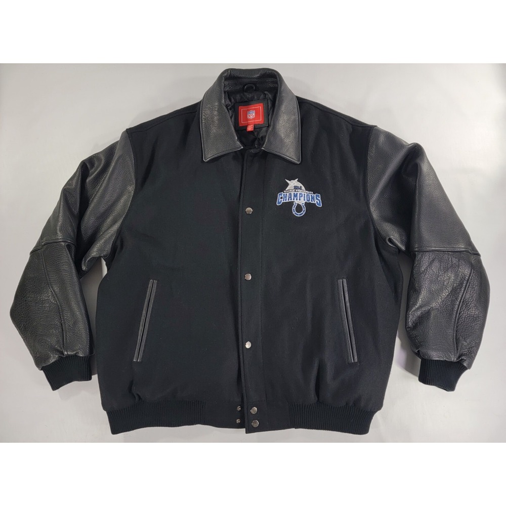 NFL Indianapolis Colts Men's Sz XL Super Bowl XLI Champions Wool Leather Jacket